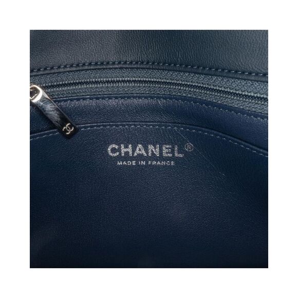 Pre Loved Chanel Mini Square Classic Lambskin Single Flap Women Blue Crossbody - Picture 5 of 8